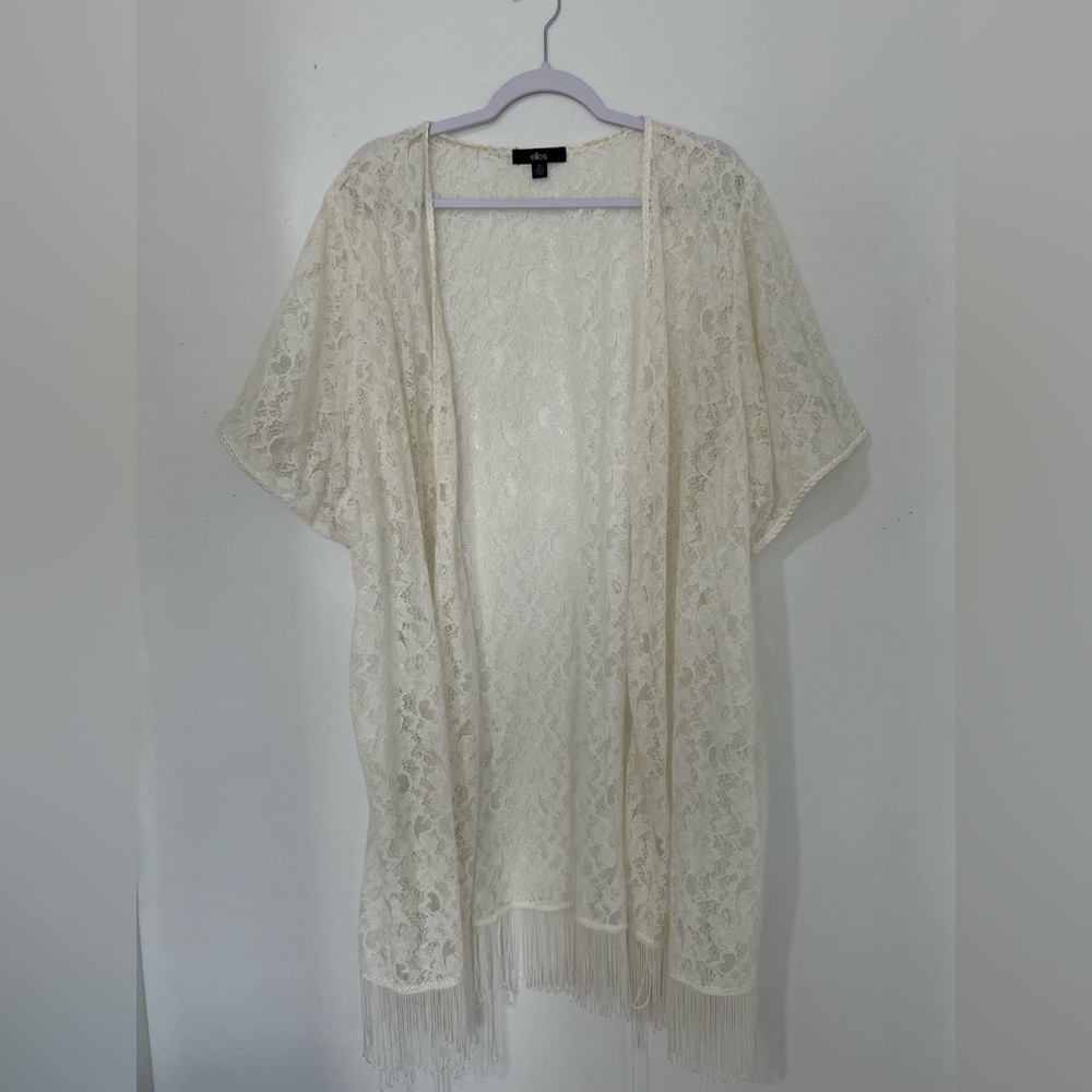 Ellos Cream Lace Kimono‎